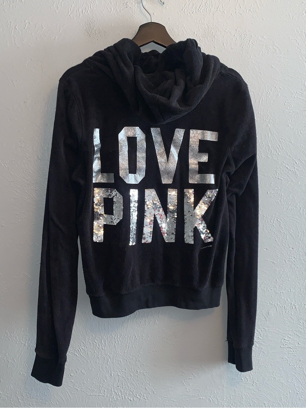 Vs sequin terry cloth full zip